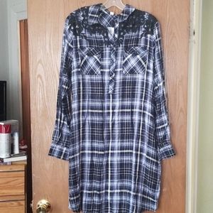 Plaid shirt dress